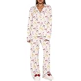 VFURYGD Women Satin Pajama Set Long Sleeve Laper V Neck Button Down Loungewear Silk Pjs Set with Pockets