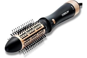 USBELFF Hot Blow Hair Dryer Brush - One-Step Drying, Volumizing, Styling, Straighting, Round Barrel Hot Air Styler Brushes for Women All Length Hair (1.6 Inch)