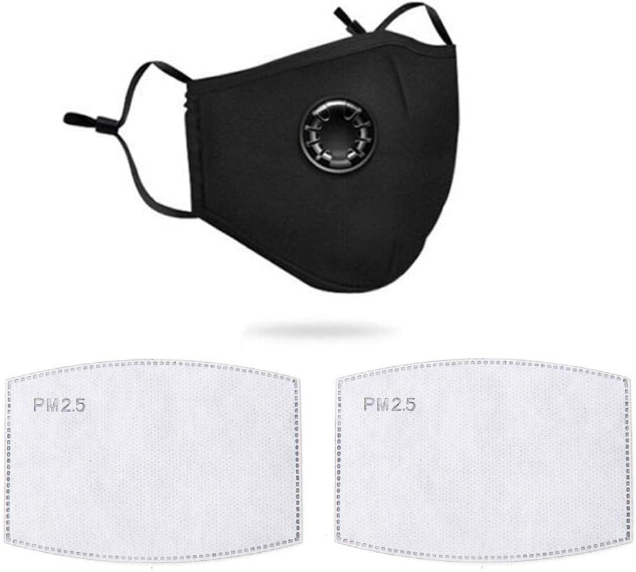 Reusable Face Masks with Breathing Valve Dust Mask Unisex Adult Fashion Breathable Half Face Masks for Outdoor Indoor - Pattern Mask (pink no pattern) (black)