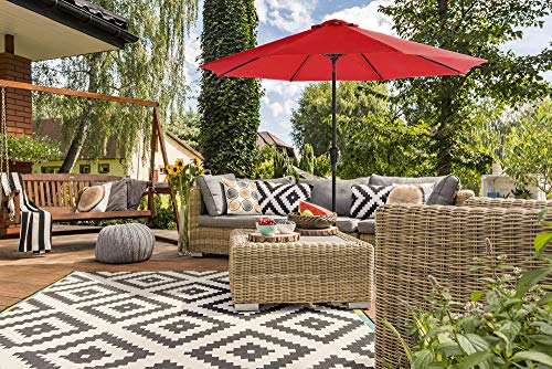 SONGMICS Sonnenschirm 300 cm, UPF 50+, Strandschirm, beidseitig um 30° knickbar, Sonnenschutz, mit Kurbel zum Öffnen… – Bild 3