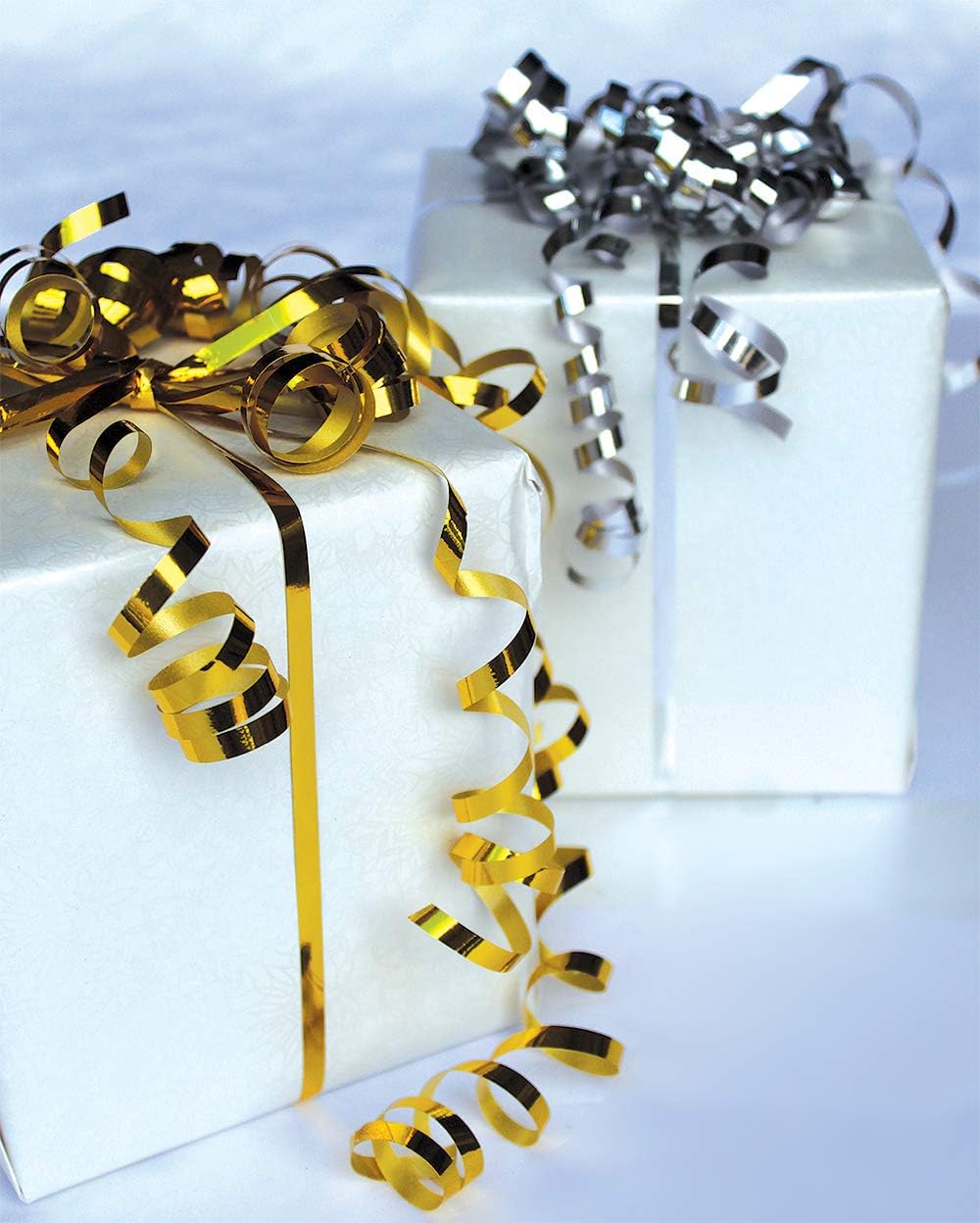 Xmas Ribbon - Christmas Ribbon Set of 4 Rolls Silver Red Green Gold Curling Ribbons Thin for Holiday Wrapping & Decoration: Health & Personal Care
