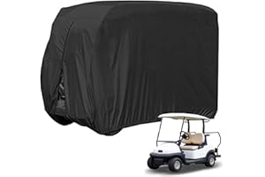 FLYMEI Golf Cart Cover Waterproof, 420D Fabric Universal Fits for Most Brand 2/2+2/4/4+2 Passengers Yamaha, Honda, Club Car, EZGO Golf Cart