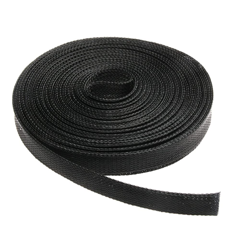 ETOPARS Expandable Braided Sleeving Wire Black Braided Sleeving Cable Tidy Sleeve Loom Tubing Cable Sleeve Flexible Insulated Protection 20mm Diameter Length 10 Meters