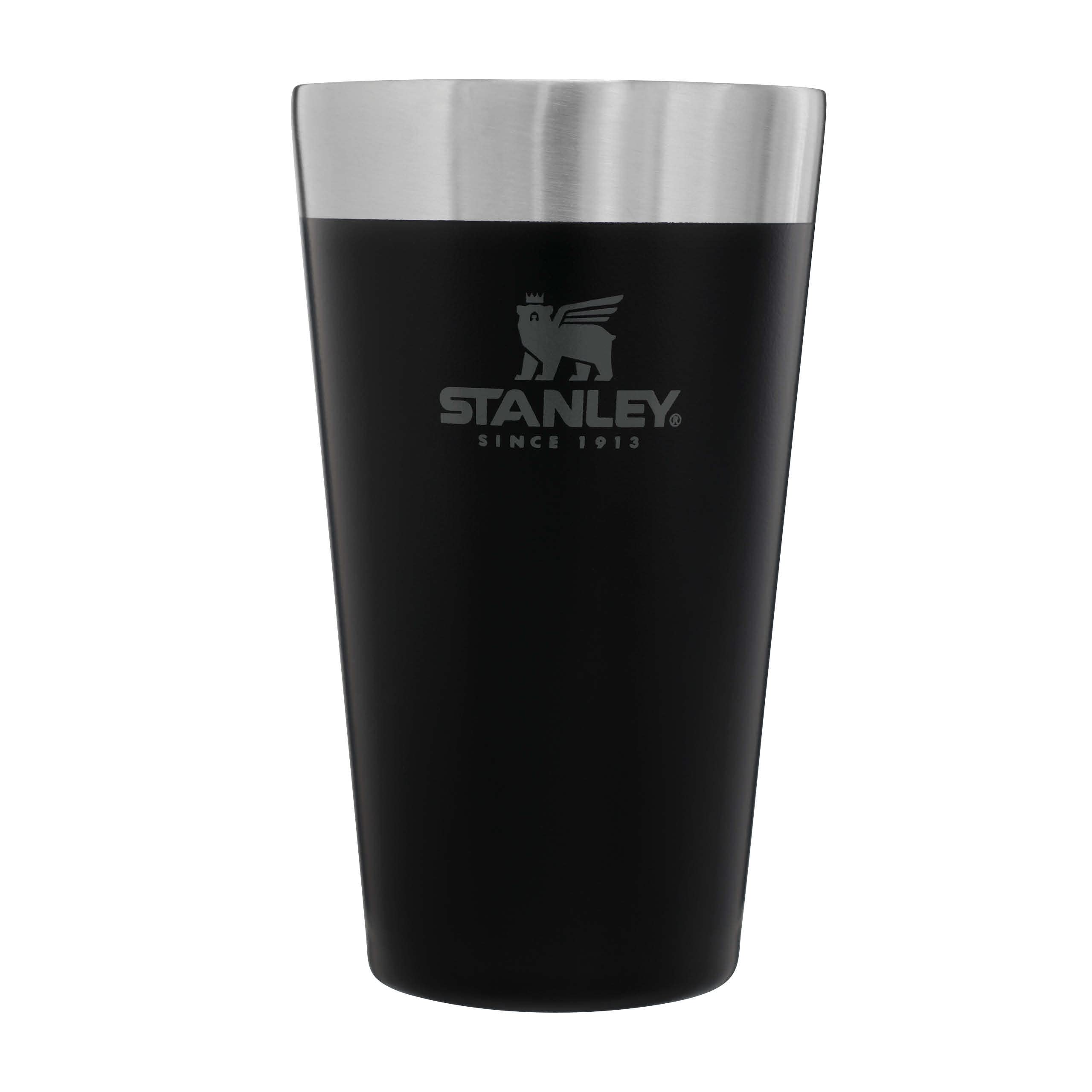 STANLEY Adventure Stacking Beer Pint 0.47L - Travel Mug Keeps Drinks Cold for 4 Hours - Stainless Steel Thermal Cup - Stacks Infinitely - Double Wall Vacuum Insulation - Dishwasher Safe - Matte Black