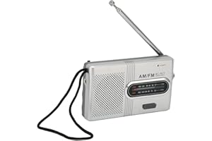 ASHATA Portable AM FM Transistor Radio with Loud Speaker, Battery or USB Powered Compact Emergency Radio, for Home Outdoor
