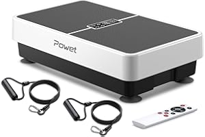 POWET Vibration Plate Exercise Machine for Weight Loss, Woukout & Lymphatic Drainage – Whole Body Vibrating with 99 Speed Levels & 5 Pre-Set Modes – Supports Up to 400lbs, Ideal for Home Use