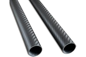 CNCARBONFIBER 2pcs Carbon Fiber Tube 25mmx23mmx420mm 3K roll Wrapped Twill Matte Finish