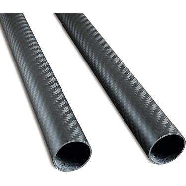 2 Tubes Ronds En Fibre De Carbone 3K - 18x20x330mm - Surface Brillante - Neufs Uxcell