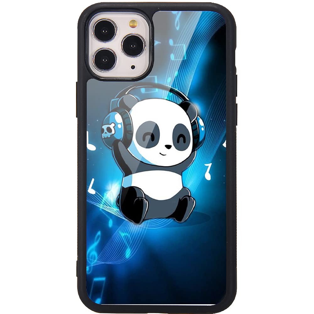MAYCARI for iPhone 12 Case Panda Pattern Design Hard Back Case with Soft TPU Bumper for Girls Children Women Protective Phone Case for iPhone 12 — image 1
