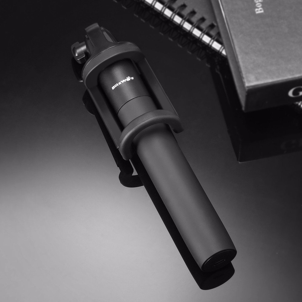 Bluetooth Selfie Stick for iPhone 7 7 plus 6 6s 6s plus 5s Samsung s7 s7 edge Android 3.5-6 inch Smartphones - BlitzWolf 3 in 1 Mini Extendable Monopod with Micro USB Cable 270° Rotation(Black)