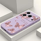 LEECG for iPhone 17 Pro Case, Flower Protective Bumper Slim Soft Phone Cover for iPhone 17 Pro 6.3 inch, Butterfly Purple