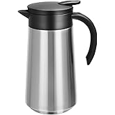 GearRoot 28oz Thermal Coffee Carafe Insulated Coffee Pot, Small Stainless Steel Coffee Carafes For Keeping Hot, Double Walled Insulated Vacuum Flask Pot for Tea Hot Water Coffee Beverage