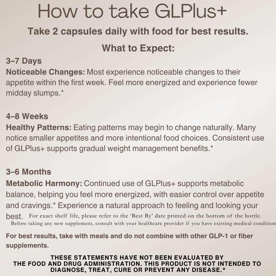 GLP-1 Supplement for Women and Men | Hunger & Metabolism Support - Expert Formulated to Support GLP1 | Probiotic and Prebiotic (60 Capsules)