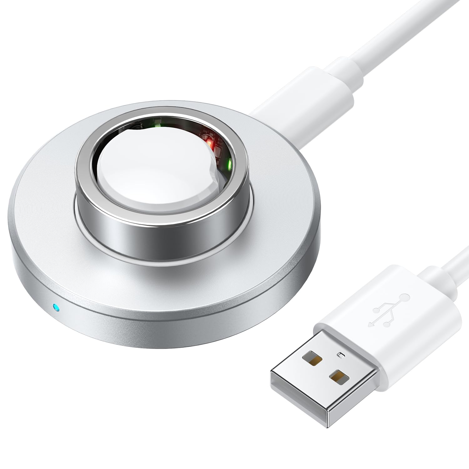 Photo 1 of Compatible with O-ra Ring Gen 3 Charger - Size 10, Fast and Safe Charging Dock with USB-C Cable, Silicone Anti-Slip Base Design, Essential for O-ra Ring Gen 3 Users (Silver)