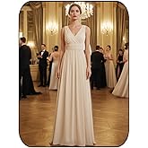 CASDRE Women's V Neck Sleeveless Maxi Dress Long Split Prom Gowns High Waist A-line Evening Party Dresses