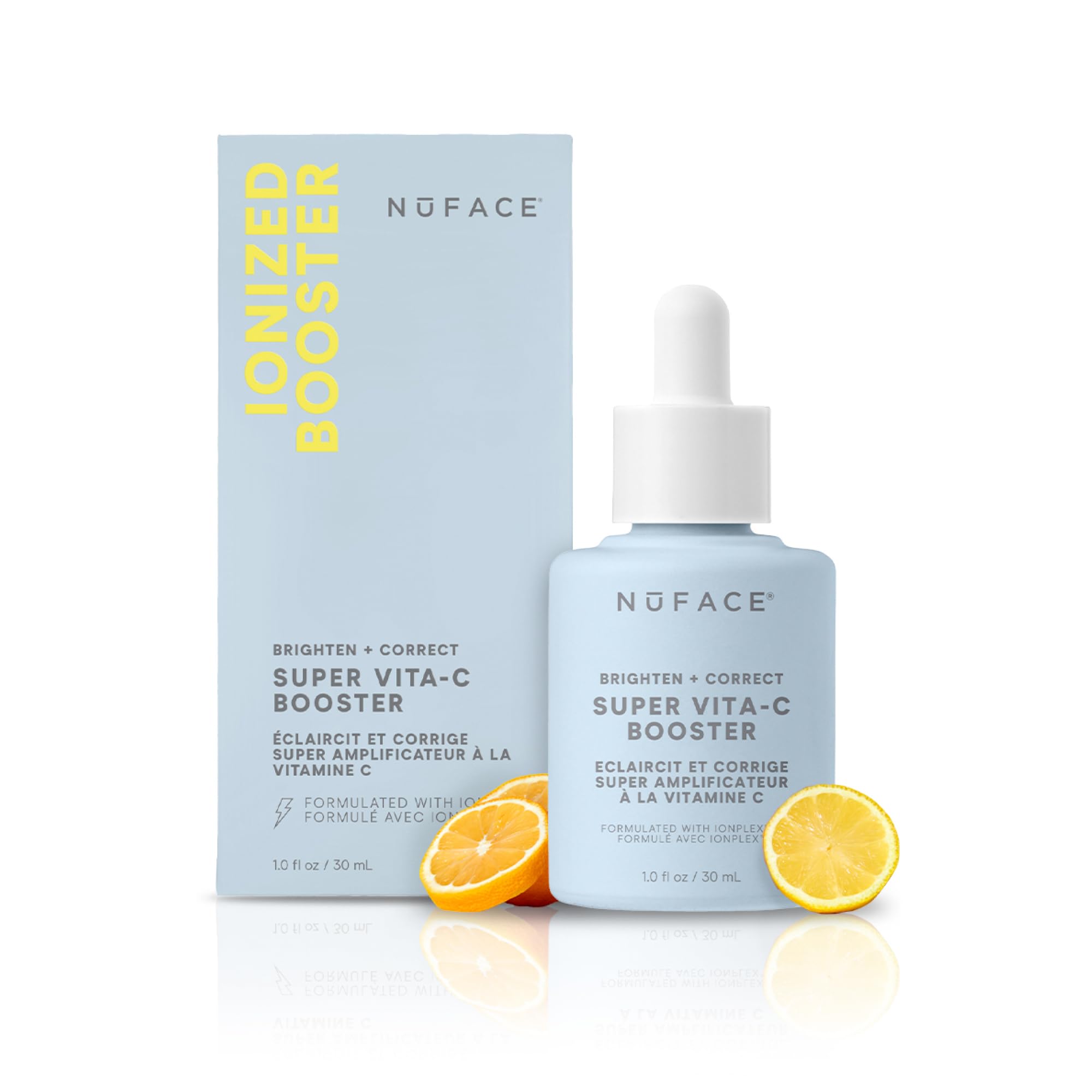 NuFACE Super Vita-C Booster - Vitamin C Face Serum + Brightening Niacinamide for Dark Spots & Even Skin Tone - Daily Skin Care Serum for Enhancing NuFACE Microcurrent Device Results (1 oz)