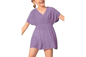 Fommykin Girls Swimwear Cover Ups Kids Beach Bathing Suit Coverups Cute Sweet Bikini Swimsuit Tunic Dress