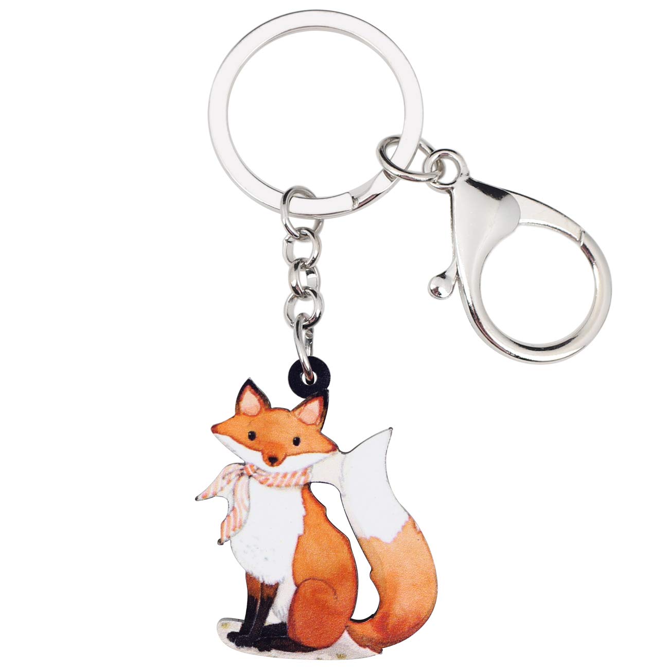 WEVENI Acrylic Cartoon Fox Keychain Charms Cute Jewelry For Women Girls Bag Wallet Car Charms (Fox A)