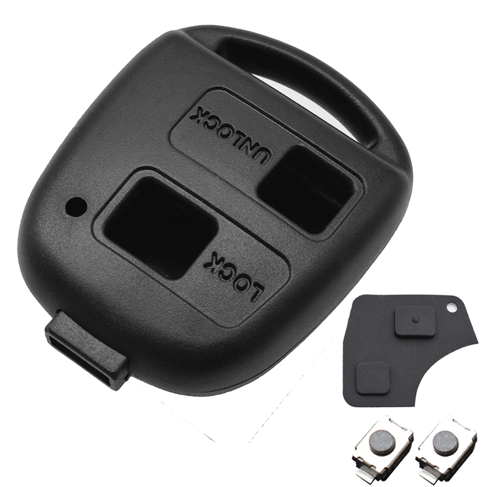 XUKEY Car Remote Key Shell 2 Buttons for Toyota Prado for Toyota Corolla,Fob Case Cover Repair Kit Car Key Cover Cases 2009 2010 2011 2012
