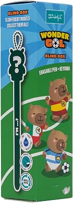 Caneta surpresa apagável da caixa cega Wonder Gol, porta-chaves capybara, canetas colecionáveis, tinta azul