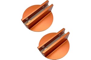 FYWZ Magnetic Jack Pad, Universal Grooved Magnetic Jack Pad Aluminum Pinch Weld Jack Adapter with Large Slotted Orange Jack Stand Pinch Weld Adapter for Most Model Cars (Orange-2 Pack)