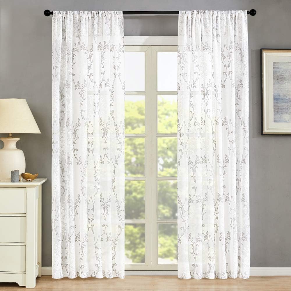 Best grey paisley print curtains for living room