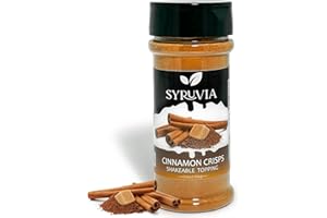 Syruvia Cinnamon Crisp Shakable Coffee Topping - 5.5 oz Coffee Sprinkles. Great for Oatmeal, Milkshakes, Smoothies, Ice Cream, Dessert Topping, and More.