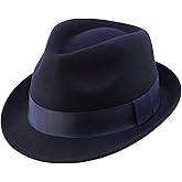 Home Prefer Men's Wool Felt Winter Hat Short Brim Fedora Hat