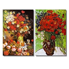 Red Poppies and Daisies Vase with Poppies Cornflowers...