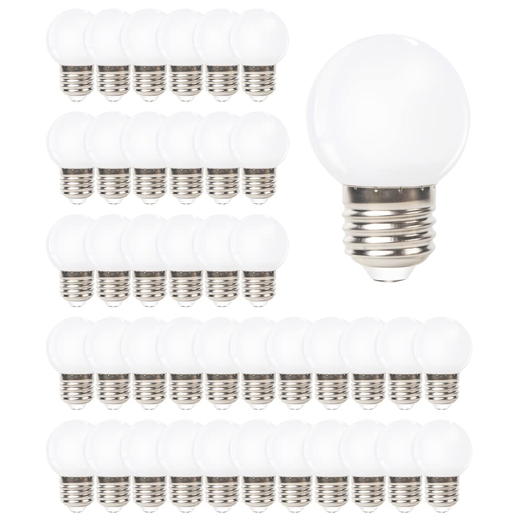 VIRANSHEN LED 40 Pack E27 Screw Cap LED Light Bulb 3W Warm White Colour, 240 Lm, Energy Saving Bulb for Indoor and Outdoor Lighting Decoration Party Patio Garland Night Lights