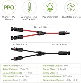 URAQT Solar Y-Splitter 1 to 2 Parallel Cable 30A IP67 1000V DC MMF+FFM view 2