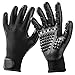 TWOPJ Pet Grooming Gloves, Pet Hair Removal Gentle Deshedding Brush Massage Tool with Adjustable Wrist Strap for Long and Short Hair Dogs, Cats, Horse -1 Pair (Black)