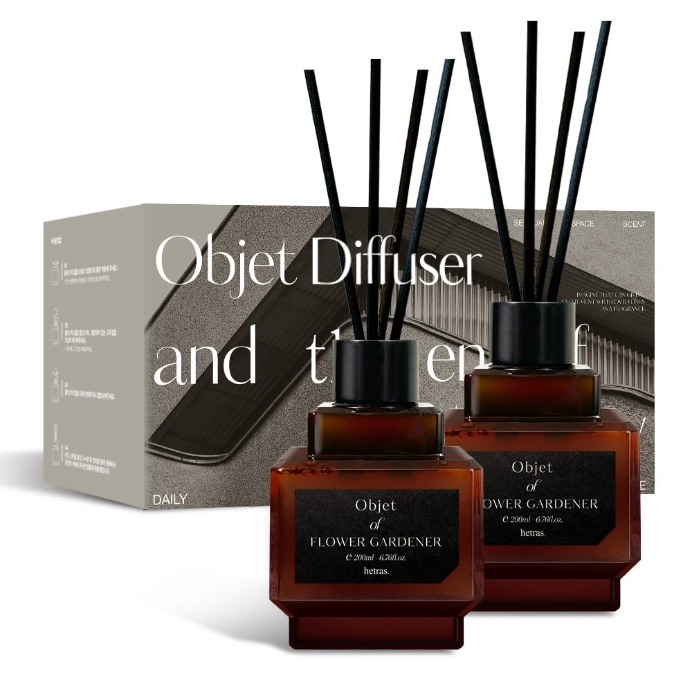Photo 1 of ***Only 1***
hetras Objet Diffuser Gift Set 6.7 fl.oz. 2 Pack | Hinoki Cypress Scent | Long-Lasting Scented Room Fresheners with 8 Reed Sticks for Home Fragrance Bedroom Bathroom Shelf Décor.