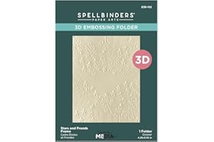 Spellbinders Stars and Fronds Frame 3D Embossing Folder, Clear