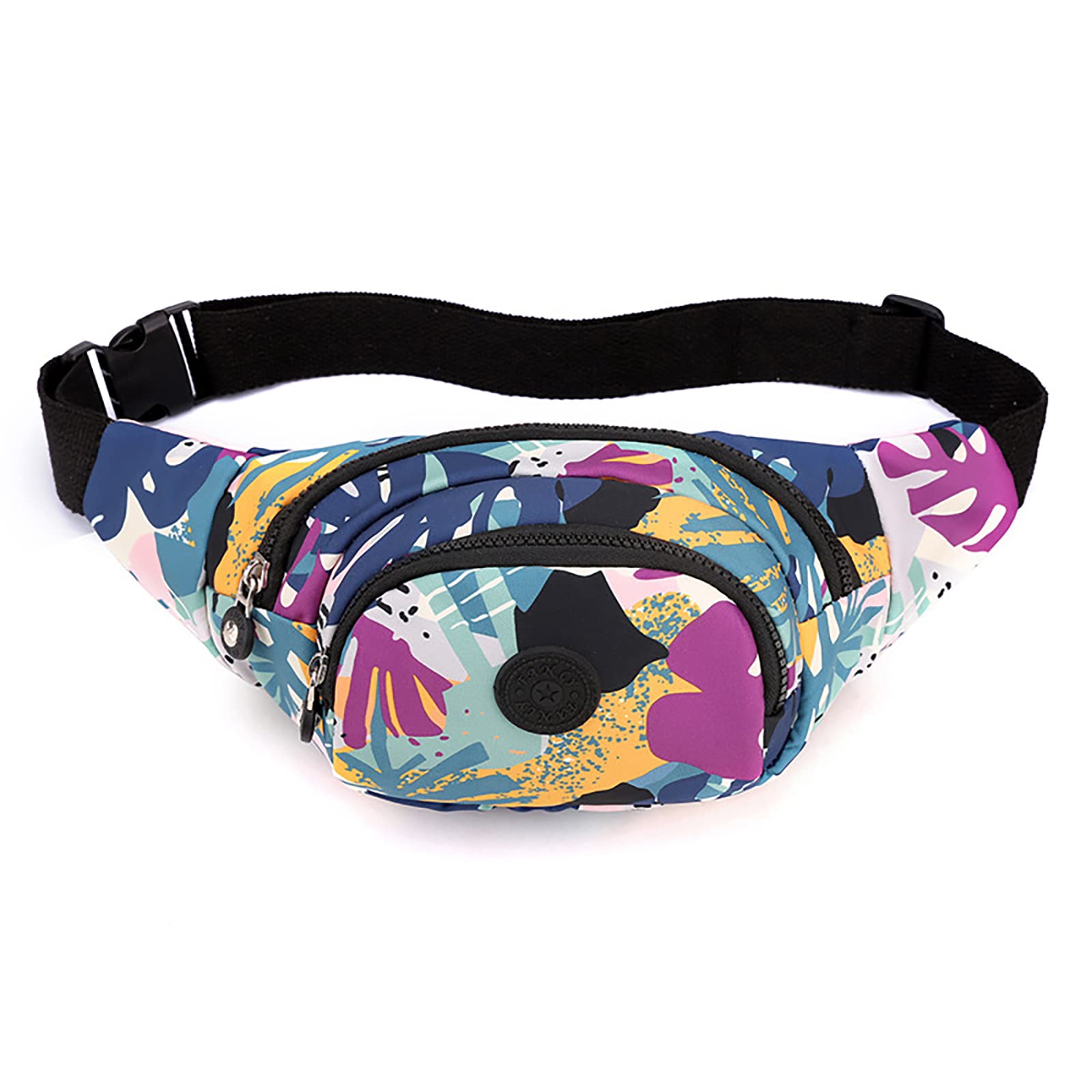 Bum Bag Waist Fanny Pack - Long Keeper Large Fashion Bumbag for Women Men, 4 Pockets Adjustable Waist Bag for Running Hiking Dog Walking Outdoor