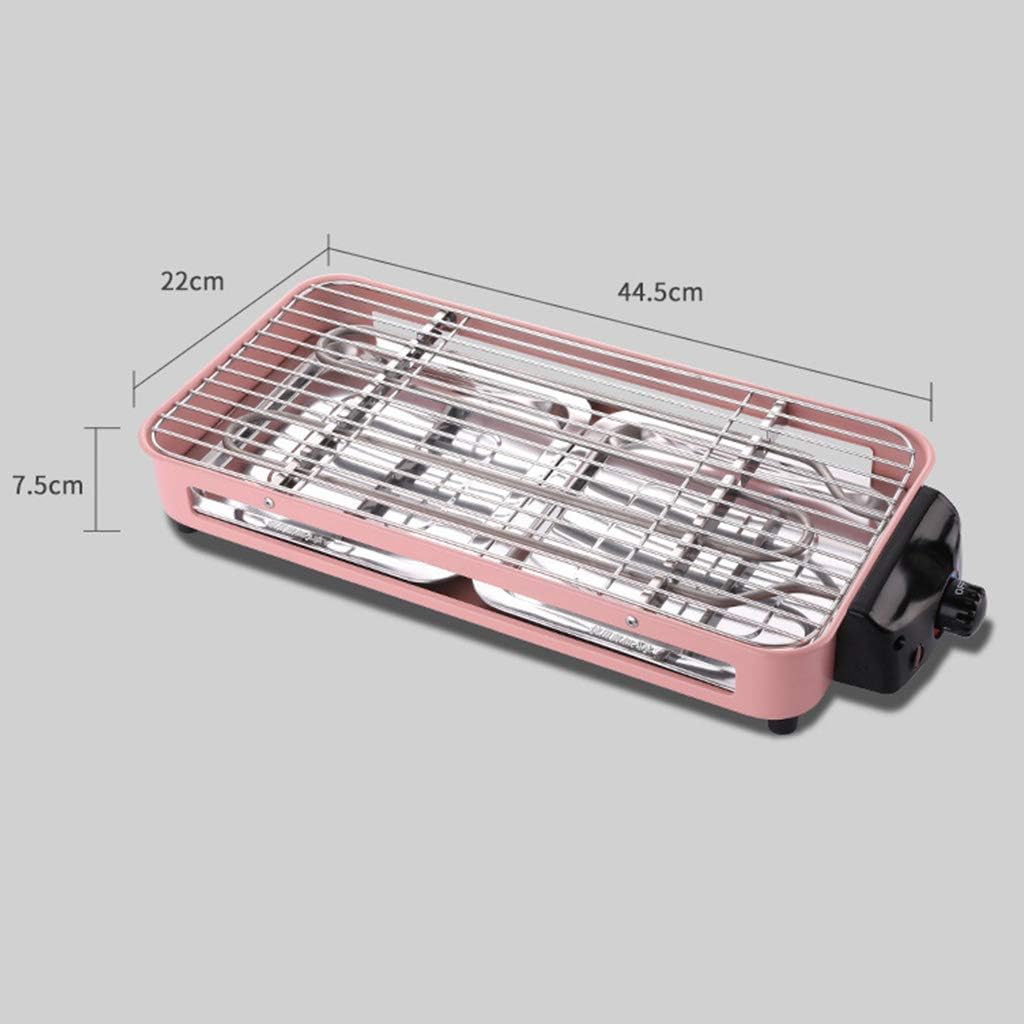 review Removable Plate Electric Indoor Grill, Five-gear Adjustable Indoor/outdoor Barbecue Grill, Multi-purpose Super-large Capacity Can Satisfy 4-8 People Dining