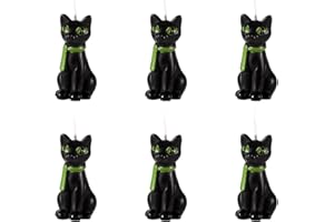 6pcs Halloween Candles, Black Cat Shaped Halloween Decorative Themed Candle Cute Spooky Wax Mini Candles Gift for Cat Lovers 