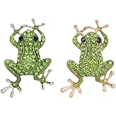 Opexicos 2Pcs Creative Cute Frog Brooch Pin Cartoon Three-dimensional Alloy Versatile Chest Decoration