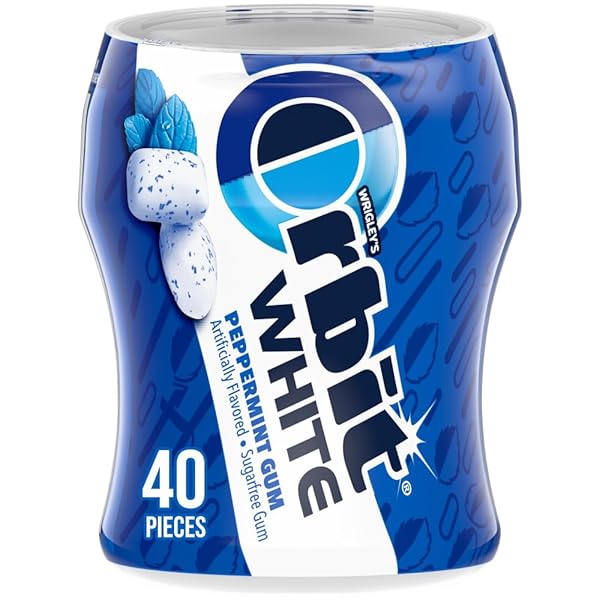 ORBIT GUM PEPPERMINT CHEWING GUM SUGAR-FREE, 40-PIECE BOTTLE, BULK