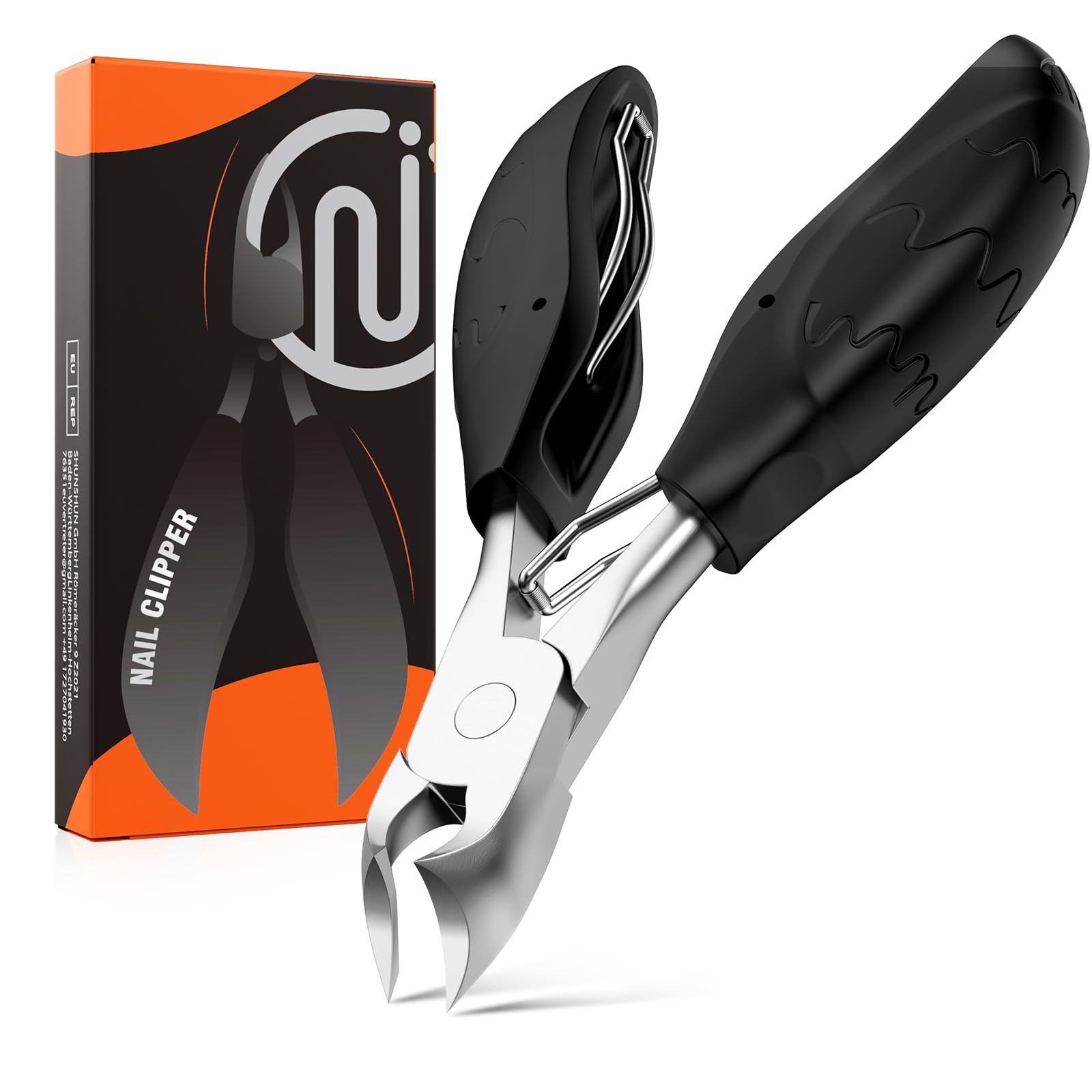 Toe Nail Clippers for Thick Nails,Professional Toenail Clippers for Ingrown Nails for Men and Women,Heavy-Duty Nail Scissors for toenails with Soft Handle,Stainless Steel Nail Clippers Pedicure Cutter