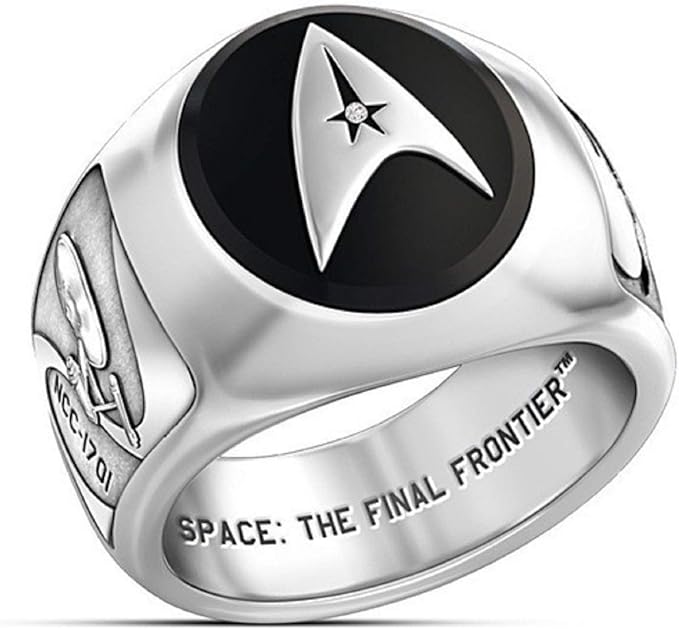 Men’s Ring, Star Trek Ring for Men, Ncc1701 Starship Ring, Boys Rings