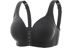 BTLYUIOAPE Womens Sports Air Bra Breathable, 2024 Front Close Button Cotton Bras, Full Support Wide Back No Underwire Bras