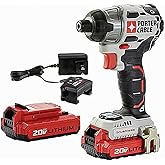PORTER-CABLE 20V MAX Impact Driver, 1/4 Inch, 2,700 RPM, Battery and Charger Included (PCCK647LB)