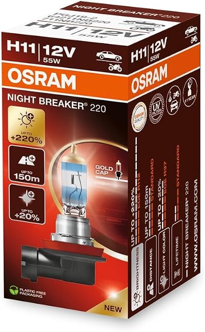 OSRAM NIGHT BREAKER 220 H11 Bright Halogen Headlight Lamp