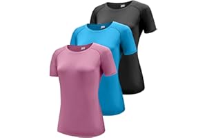 Boyzn 1, 3 or 5 Pack Women's Short/Long Sleeve T Shirts Quick Dry UPF 50+ Sun Protection Shirt Athletic Exercise Gym T-Shirts