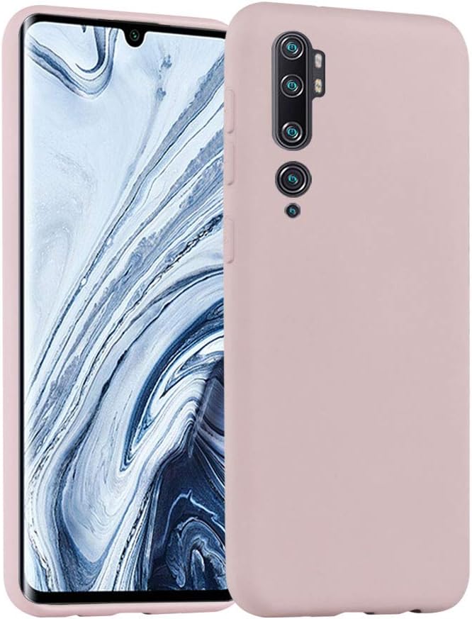 XinYue - Case for Xiaomi Mi Note 10 / Note 10 Pro, Liquid Silicone Gel Rubber Shockproof Case, 3 Layer Structure Premium Silicone Full Body Protection Case-Pink