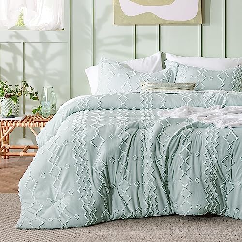 Bedsure Boho Tufted Comforter Set Twin - Sage Green