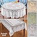 Collections Etc Crochet Lace Floral Tablecloth for Dining Room Accent or Layering Linens, Cream, 70