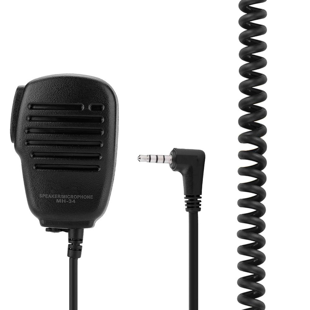 Topiky Walkie Talkie Speaker Microphone, 3.5mm Headphone Jack Handheld Shoulder 2 Way Radio External Speaker Mic with PTT for Yaesu/Vertex