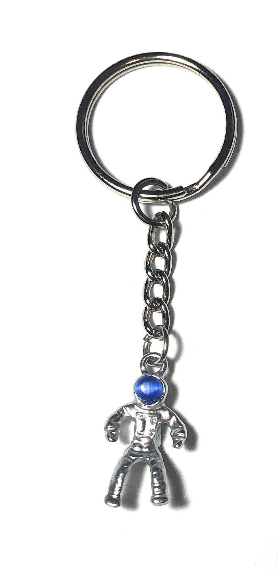 FizzyButton Gifts Spaceman Astronaut Charm Keyring Key Ring with Silver Tone Keychain